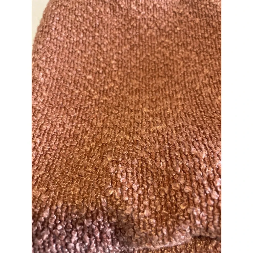3 Rust & Cream Colorblock Knit Pillow Cover Textured‎ Bouclé Modern Decor Boho